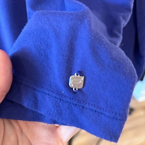 Long-Sleeve Strappy Back Top in Blue - Medium (EUC) - Picture 6 of 7